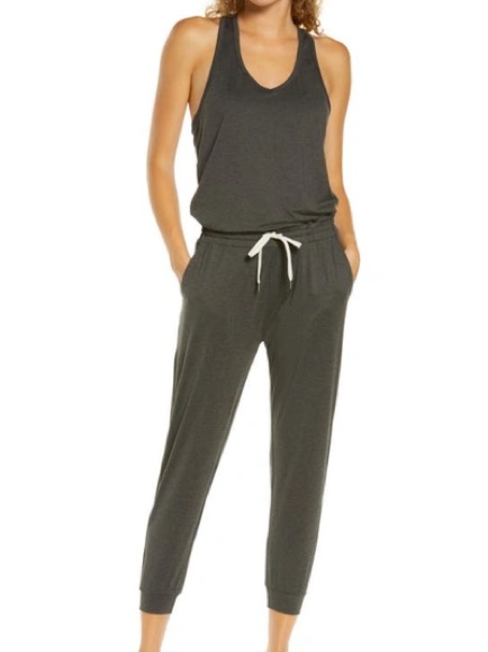 Vuori Jumpsuit Romper Heather Charcoal Grey Black
